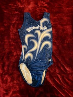 Blizzard Bash Navy & Cream Girls' Gymnastics Leotard
